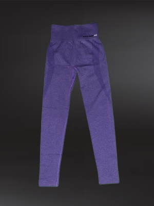 Purple leggings - black and white logo 