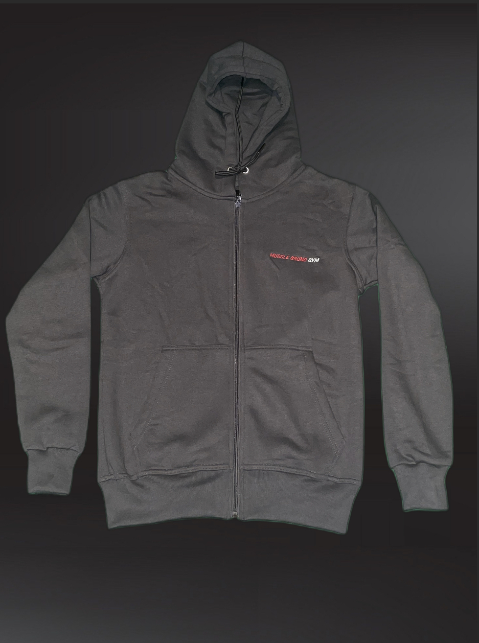 Dark grey hoodie front 